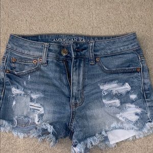 AE ripped denim shorts